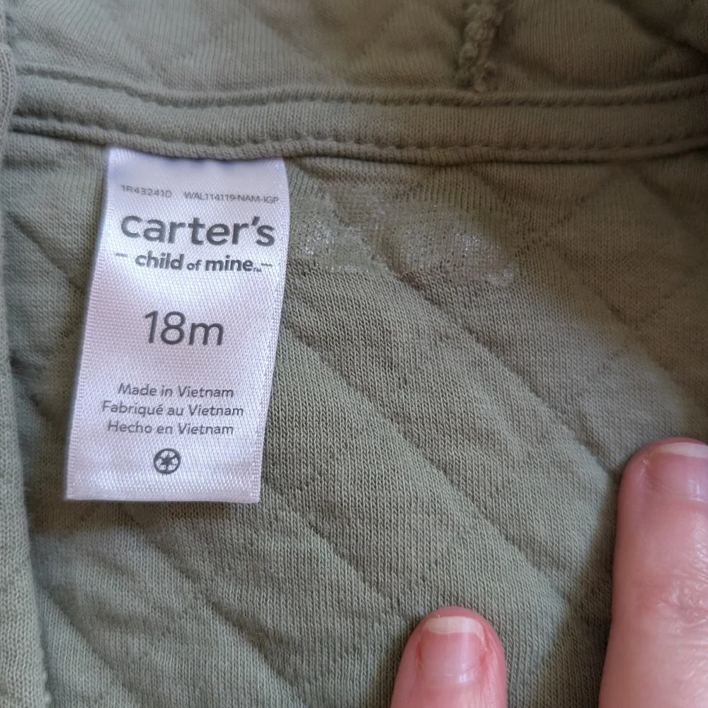 Carter's Quilted Zipper Vest 18 Month